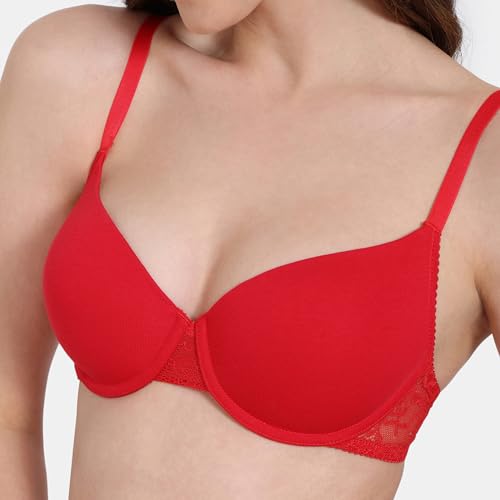 Image of Zivame Beautiful Basics Padded Wired Medium Coverage T-Shirt Bra, Anthracite