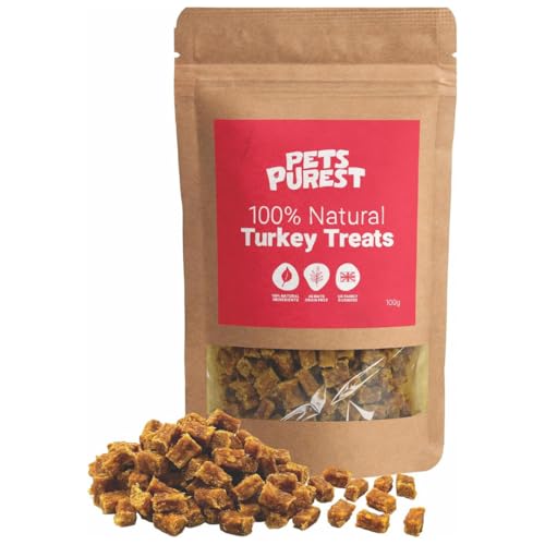 Pets Purest Snack naturali per cani con 100% tacchino - Barrette saporite per cani, cuccioli e anziani senza cereali, ipoallergenici, poveri di grassi e ricchi di proteine