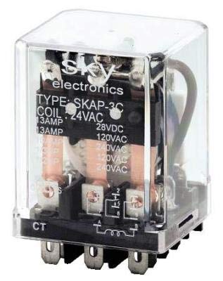Relay & Control SKAP-2C-24VAC 24V AC Coil 8 Pin Square Base Plug-in Relays