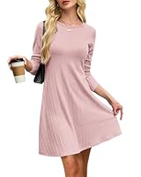 AUSELILY Kleid Herbst Damen Strickkleid Leichtes Winterkleider Damen Herbstkleid Langarm Kleid Elegantes Pulloverkleid Rundhalsausschnitt