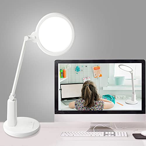 Led Desk Lamp Adjustable Light, Modern Study Desk Lamp Daylight Lamp, Bright Full Spectrum 2-In-1Energy Efficient Natural Leds For Home Office Reading Lamps With Usb Charging Port, Soft Light (White) #TOP3