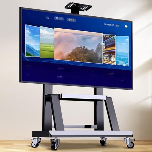 Soporte móvil para TV de piso ajustable en altura miniatura 1