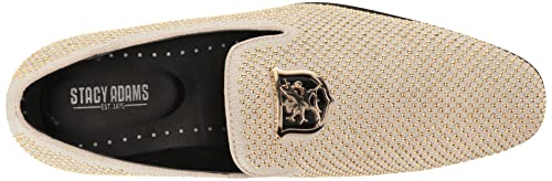 Stacy Adams Men's Swagger Studded Ornament Loafer, Natural Linen, 11 #TOP4