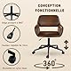 39F FURNITURE DREAM Besucherstuhl braun – komfortabel gepolstert, Glatte Rollen, Robustes und gemütliches Gestell