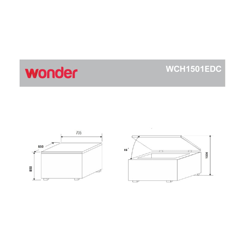 Wonder Congelador Horizontal Blanco WCH1501EDC. Capacidad 142 Litros, Dual Cooling, 1 Cesta, Bajo Nivel Sonoro, Eficiencia Energética Clase E