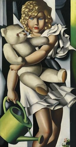 Affiche Tamara De Lempicka Petite Fille Arrosant des Fleurs Peinture Toile 40x80cm