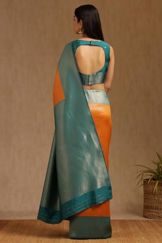Image of Soch Womens Silk Blend Zari Woven Saree