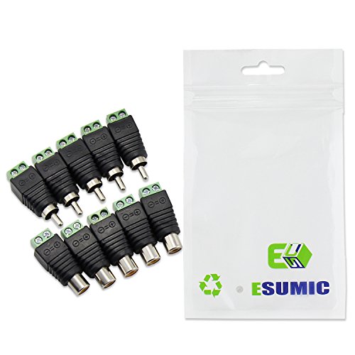 ESUMIC® 5 paia RCA spina maschio Inoltre BNC