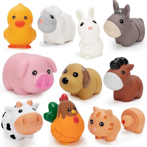 Image of V-Opitos 10 Pack Farm Animal Matching Toys, Montessori Gifts for 1-3 Year Old Toddlers