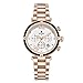 Produktbild Damenuhren Chronograph 3 Zifferblätter Kalender Stahlseil Armbanduhren für Damen Frauen Edelstahlarmband, Rose Gold