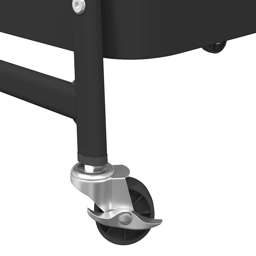 Carro de almacenamiento de 3 niveles, color negro, 42 x 41,5 x 77 cm, acero con 4 ruedas, dos bloqueables, carrito para cocina, baño, oficina, orden y ayuda de transporte