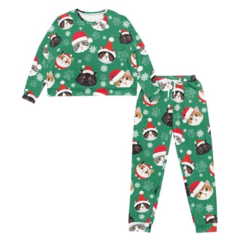 Image of Women's 2 Piece Printed Pajama Set Long Sleeve Sleepwear Set with Long Pants Casual Lounge Sets with Pocket