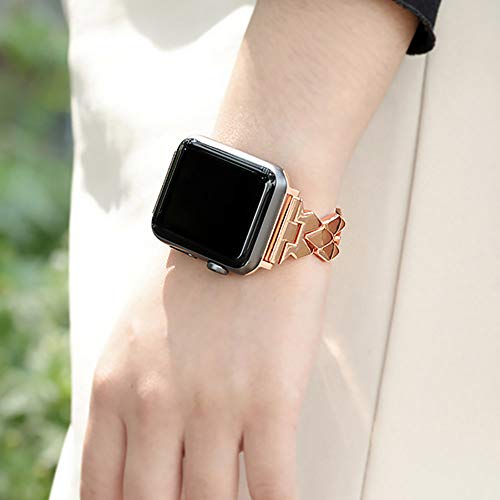 Pulseira de metal compatível com pulseiras Apple Watch 38 mm, 40 mm, 42 mm, 44 mm, pulseira de subst