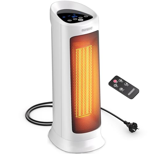 Monzana Radiateur soufflant céramique 2000W Blanc 4 Modes 15-40°C économique Oscillation 120° minuteur télécommande Chauffage d'appoint