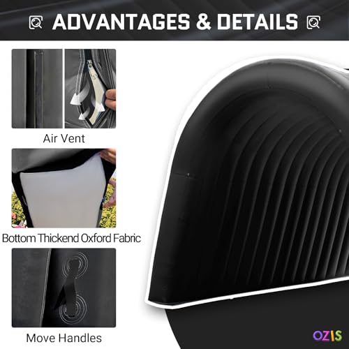 Image of OZIS 20FT Inflatable Tunnel Sports Tunnel Entrance with Installed Blower Inflatable Tunnel Tent for Business Advertising Event Exhibition Promotion,Street,Shop,Supermarket,School(Black 20x10x10FT)