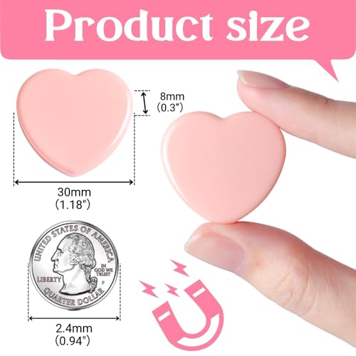 Imanes de corazón rosas 20 piezas para refrigerador miniatura 4