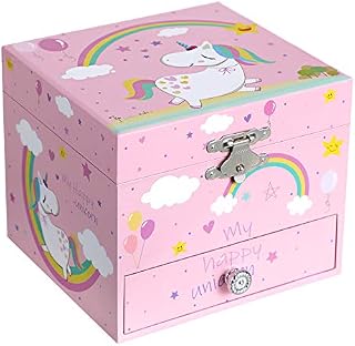 SONGMICS Ballerina Musical Jewelry Box, Music Storage Box for Kids Ages 3 to