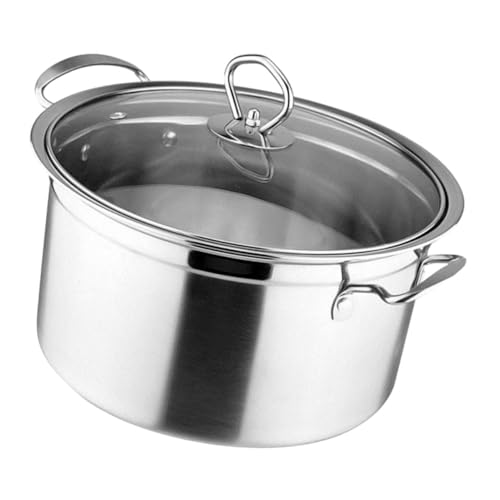 UKCOCO Cacerola Inoxidable con Tapa Transparente Resistente al Calor Olla Pequeña para Cocina Diseño Seguro con Mango Cómodo para Cocción