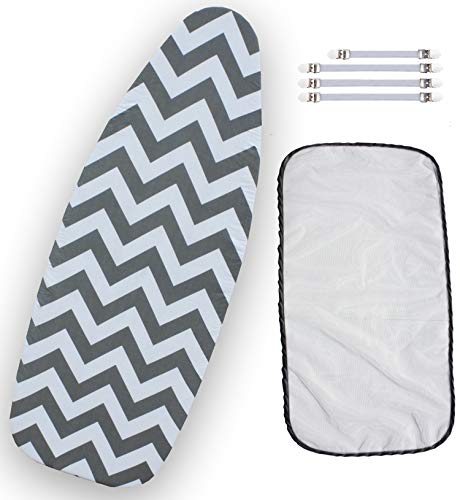 Balffor Ironing Board Cover and Pad (White & Gray, 18