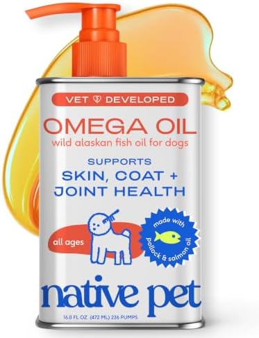 Native Pet Omega 3 Fish Oil for Dogs & Cats – Wild Alaskan Salmon...