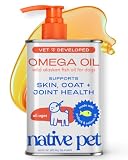 Native Pet Omega 3 Fish Oil for Dogs & Cats – Wild Alaskan Salmon Oil for Dogs Skin and Coat, Supports Joints, Heart & Shedding – Fast-Absorbing Omega 3 6 9 Liquid Supplement – 16oz
