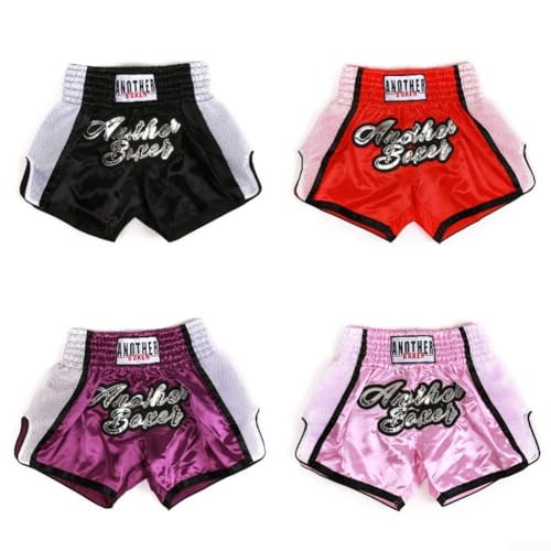 Pantalones cortos de entrenamiento para mujer y hombre, cómodo equipo de boxeo MMA y Muay Thai con cintura elástica, Rosa, M - imagen 6