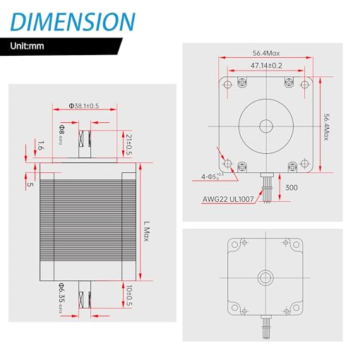 RATTMMOTOR 4 Axis CNC Controller Stepper Motor Kit, Nema23 Stepper Motor 270oz-in 3A Dual Shaft 23HS8430B, TB6600 Stepper Motor Driver, CNC Motion Control Board Mach3 USB Card, 24V Power Supply