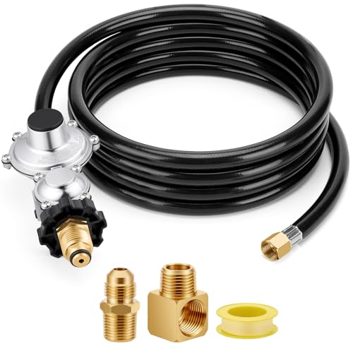 12FT Two Stage Propane Regulator with Hose Compatible for Mr Heater Vent Free Propane Heater...