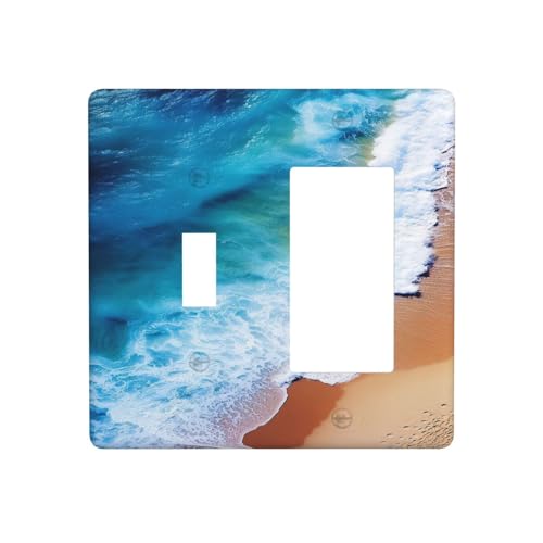 Placa decorativa de pared océano turquesa resistente con diseño de playa 2