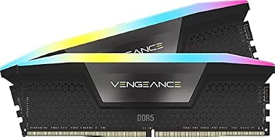 CORSAIR Vengeance RGB DDR5 RAM 32GB (2x16GB) Up to 6000MHz CL36-44-44-96 1.35V Intel XMP 3.0 Computer Memory – Black (CMH32GX5M2E6000C36)