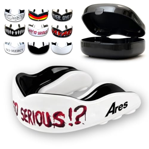 Ares Fightwear® Premium Mundschutz Boxen inkl. Aufbewahrungsbox für Kampfsport, MMA & Athleten I Maximaler Zahnschutz dank idealer Passform in TOP Qualität I Profi Mouthguard für Herren & Damen Ares Fightwear® Premium Mundschutz Boxen inkl. Aufbewahrungsbox für Kampfsport, MMA & Athleten I Maximaler Zahnschutz dank idealer Passform in TOP Qualität I Profi Mouthguard für Herren & Damen