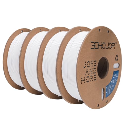 Image of 3DHoJor PLA Pro (PLA+) Filament 1.75mm 3D Printing Filament 1kg*4 Bundle Cardboard Spool Dimensional Accuracy + /- 0.03 mm-4 Pack Cold White