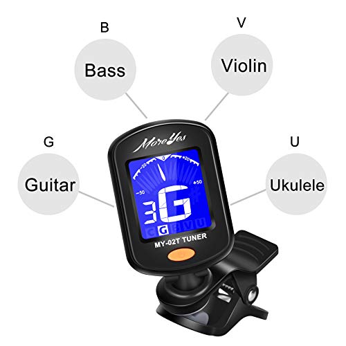 MOREYES Gitaar Capo voor Akoestische Gitaar, Ukelele, Elektrische Gitaar, Bas met Hout Kleur Gitaar Picks Capo+Tuner - Image 3