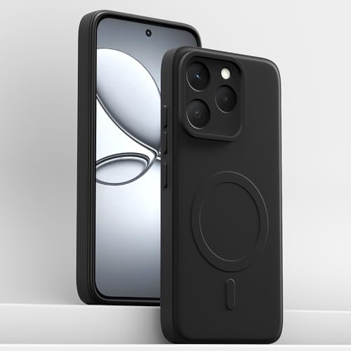 Image of Pikkme Back Cover for Realme 15T 5G / Realme Narzo 90 5G Soft Matte Silicone Mag-Safe Design (Mag-Safe Not Support) Camera Protection | Slim Fit Bumper Cover (Black)