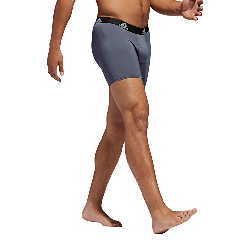 Adidas Men's Performance Boxer Brief Underwear (3-Pack), Black/Onix Grey/Grey, Medium #TOP3