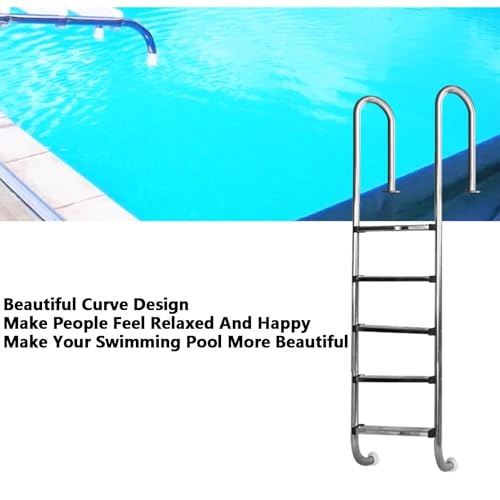 Escalera para piscina con 2 peldaños y pasamanos de acero inoxidable miniatura 4