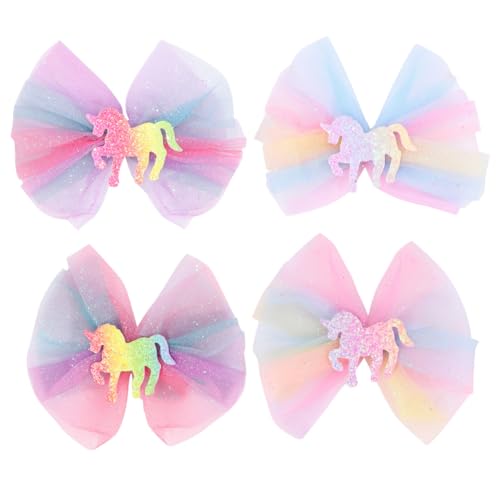 HAPINARY 4 Piezas pasadores de pelo de unicornio pinzas grandes para el cabello Pinza para el cabello accesorio para el cabello pinza de pelo para niñas pasadores de pelo para