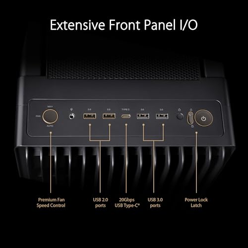 Image of ASUS ProArt PA602 E-ATX PC Case 420mm Radiator Support, Dual 200mm Built-in Fans, Front Panel IR dust Indicator, Power Lock Latch, Tool-Less PCIe mounting & GPU Holder, 20Gbps USB-C Front I /O
