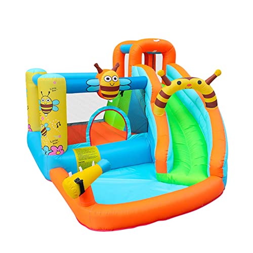 Decorsure Hüpfburg mit Wasserrutsche, aufblasbares Wasserhüpfhaus mit Trampolin und Pool, einfach aufzubauen (inklusive Luftpumpe) Cover