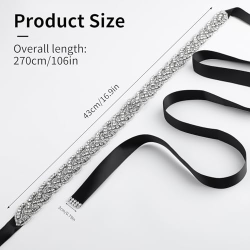 Bridal Belt Handmade Rhinestone Wedding Dress Belt for Women2