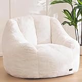 MAXYOYO Bean Bag Chair for Adults or Children, Soft Faux Fur Floor Single with Filling, Comfy Bean Bag Sofa with Back Support, Accent Chair, Armchair for Living Room & Bedroom