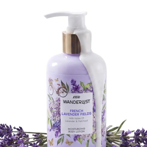 Image of Nykaa Wanderlust French lavender Moisturising Body Lotion, 300 ml | Lavender and Patchouli Perfume | Lightweight, Long-Lasting Hydration | Vegan, Paraben-Free I | Suitable for All Skin Types | Lavender and Patchouli Perfume, Lightweight, Long-Lasting Hydration, Vegan, Paraben-Free, Suitable for All Skin Types