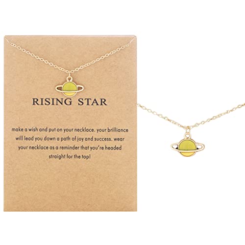 Starry Sky Series Oil Drop Saturn Globe Pendentif Collier Cadeau parfait pour femme fille Colliers Organisateur Pierres Cristaux Cover