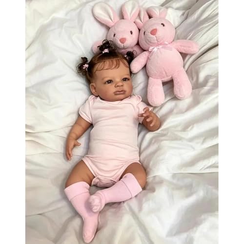 Muñeca Reborn Realista Negra Lanny 20 Pulgadas miniatura 2