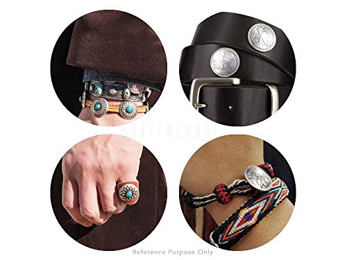 Craftmemore Decorative Concho Faux Turquoise Navajo Flower Indian Charm Screw Back Buttons Leather Craft 1 3/16 Inches 2Pcs Chs59 (Blue) #TOP2