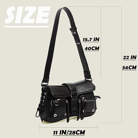 Small Shoulder Bag for Women, Black Y2K Shoulder Handbag with a Cute Halloween Pendant for Women Clutch Classic Retro Satchel Bag - Image 7