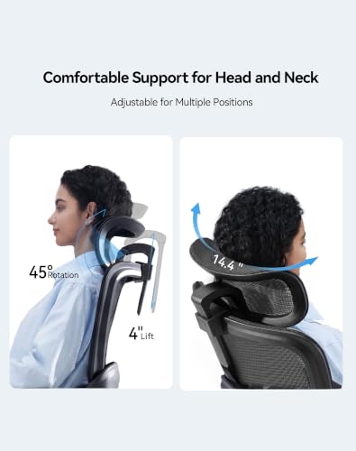 Image of SIHOO B100 SE Office Chair, Soft Memory Foam Desk Chair with Adaptive Lumbar Support & 2D Flip-up Armrests, 135 tilt Computer Chair for Home Office, Black