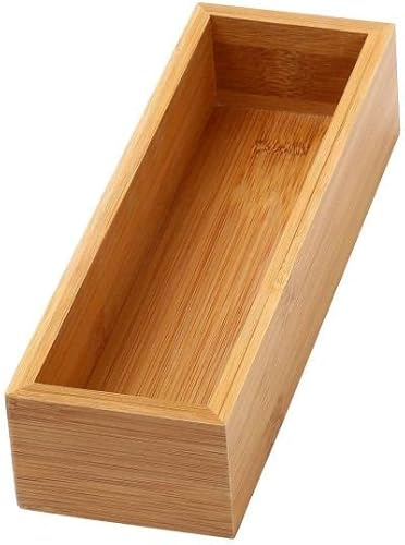 YBM Home Organizador de Cajón de Bambú Caja de Almacenamiento para Cajón de Cocina, Cajón de Basura, Oficina, Dormitorio, Habitación de Niños,