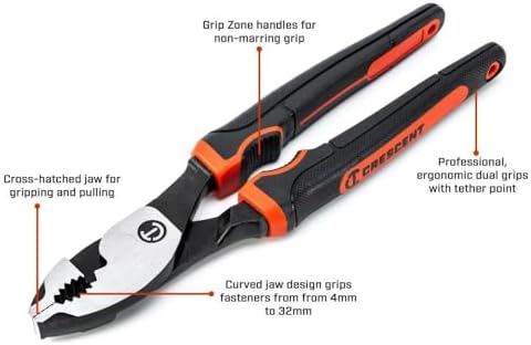 Crescent 8" Z2 Dual Material Slip Joint Pliers | HTZ28CG image 5
