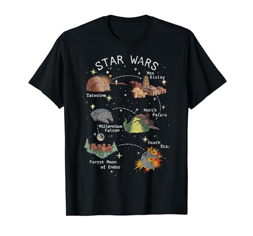 T-shirt Star Wars Story Map original design cartographie